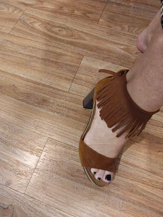 Sandalias tacón alto camel