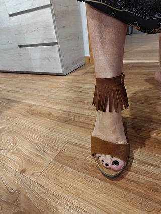 Sandalias tacón alto camel
