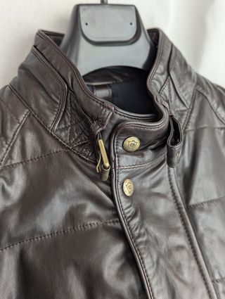 Biker Massimo Dutti piel marrón - M