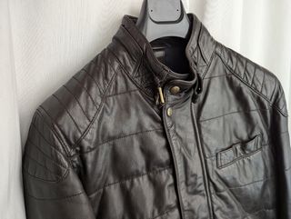 Biker Massimo Dutti piel marrón - M
