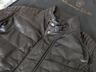 Biker Massimo Dutti piel marrón - M