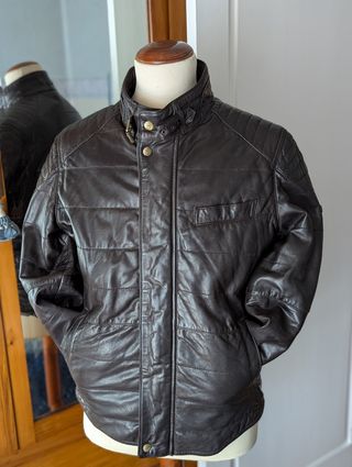 Biker Massimo Dutti piel marrón - M