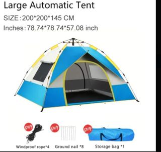 Tienda automática grande 200x200x145cm, 3, 4 pax