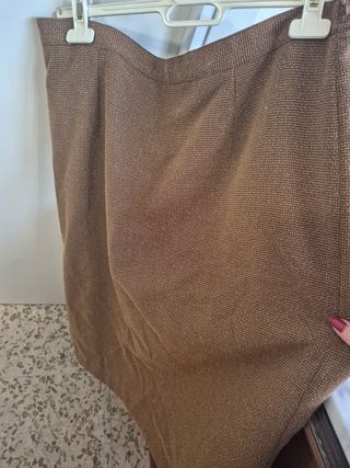 Traje chaqueta falda RAFASHION marrón