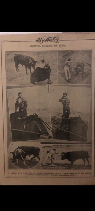 Antigua revista taurina de 1912