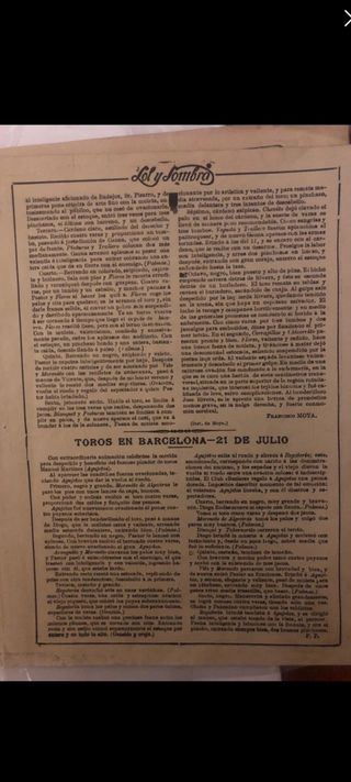 Antigua revista taurina de 1912