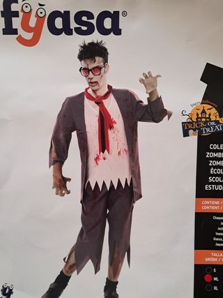Disfraz de colegial zombi para hombre