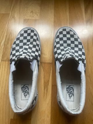 Vans Classic Slip-On - blanco y negro.Talla 43.