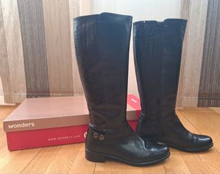 Botas altas Wonders piel negra