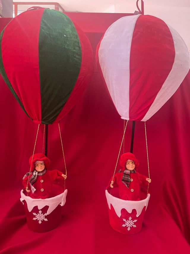 Mamma Natale in mongolfiera altezza 90 cm