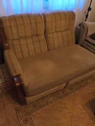 Sofá 2 y 3 plazas beige y marrón