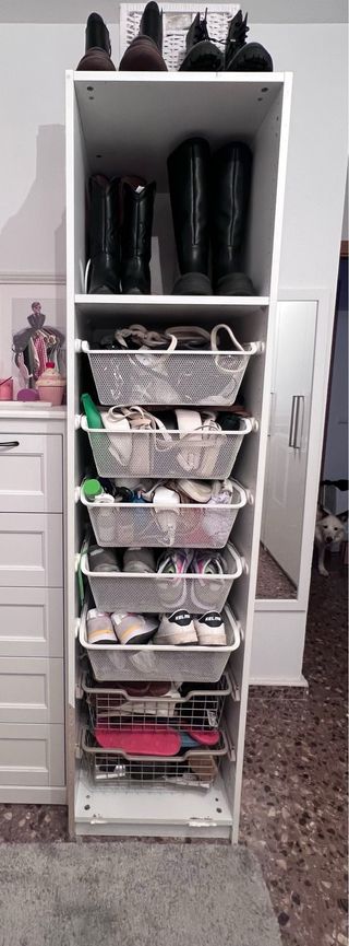 Zapatero blanco - Mueble Pax
1 balda, 7 cestas.