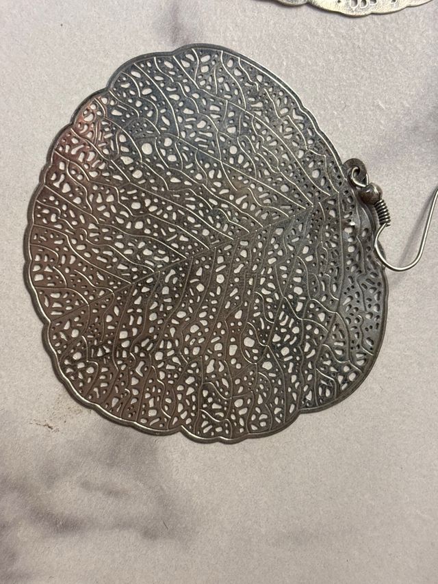Orecchini a foglia, argento