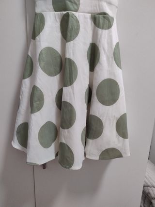Vestido lunares verde|blanco