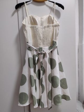 Vestido lunares verde|blanco