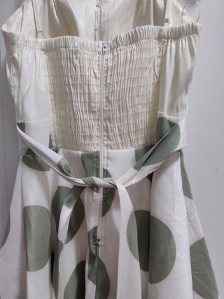 Vestido lunares verde|blanco