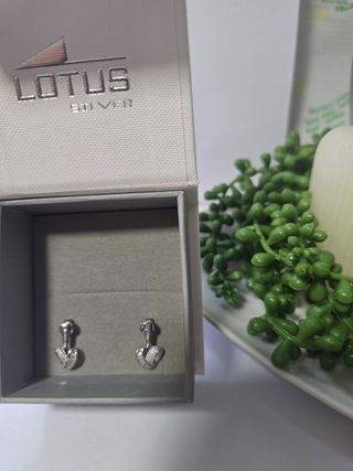 Pendientes Lotus Plata con circonitas 