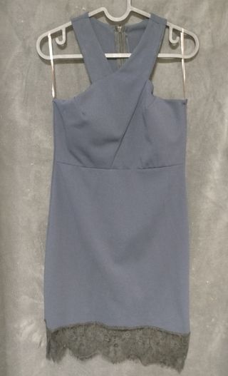 Vestido cruzado azul marino