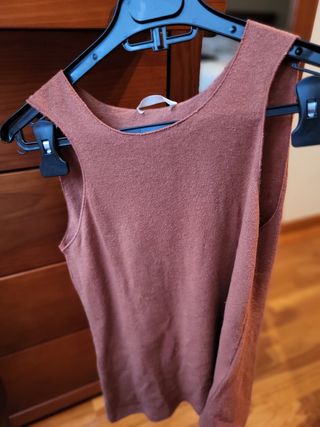 Camiseta lino marrón  talla M