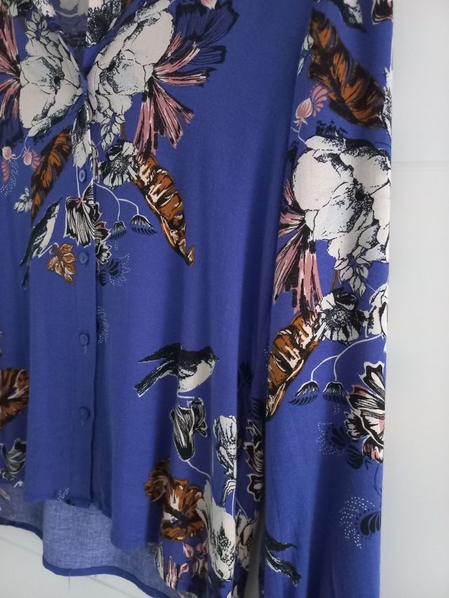Camisa / blusa mujer azul flores Vila