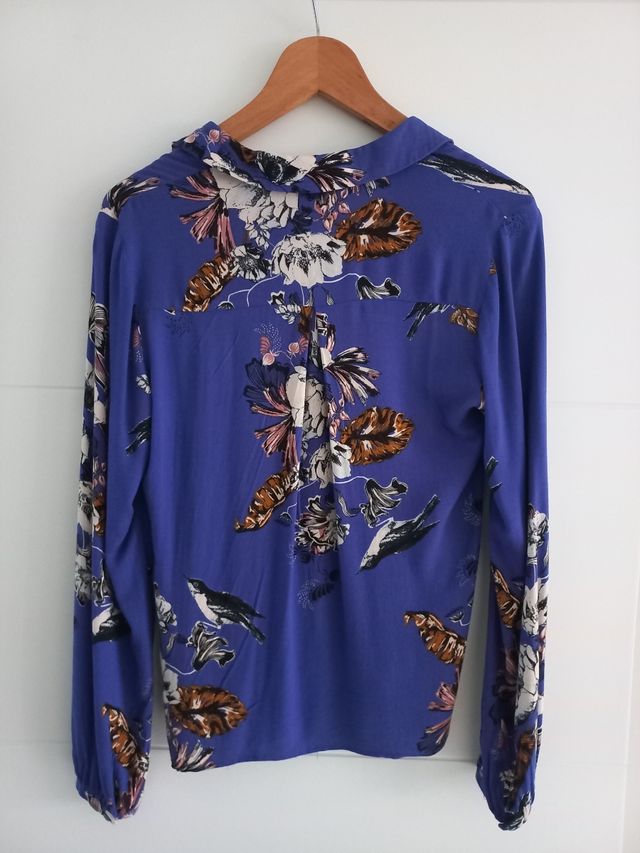 Camisa / blusa mujer azul flores Vila