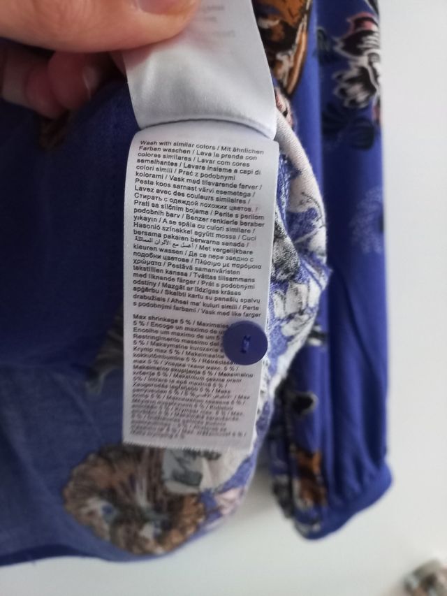 Camisa / blusa mujer azul flores Vila