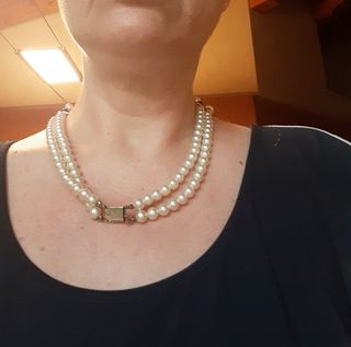 Collana perle bianche e nere