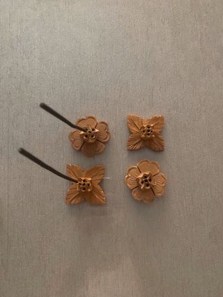 4 porta incenso in legno, motivo: fiore, 6 cm