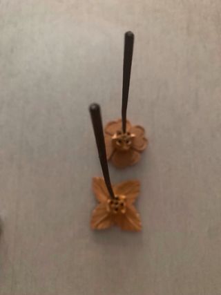 4 porta incenso in legno, motivo: fiore, 6 cm