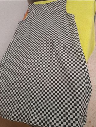 Vestido blanco y negro cuadros