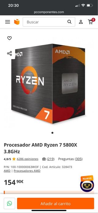 AMD Ryzen 7 5800X - Procesador