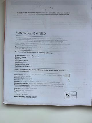 Matemáticas B 4.º ESO