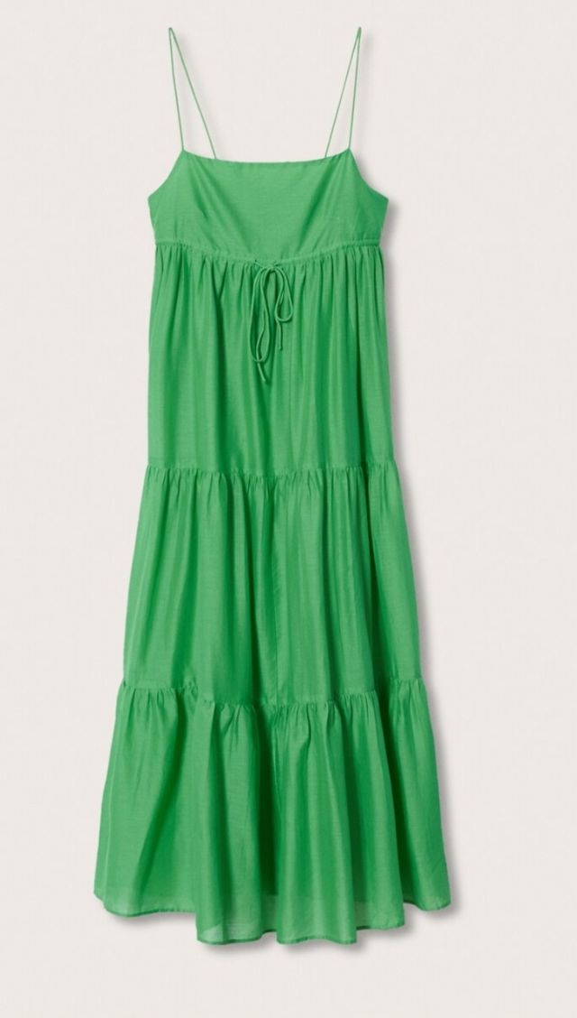 Vestido midi Mango verde tirantes