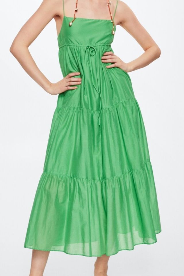 Vestido midi Mango verde tirantes