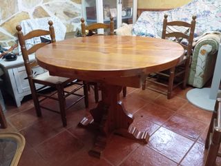 Mesa pino extensible + 5 sillas