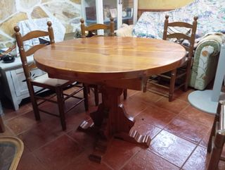 Mesa pino extensible + 5 sillas
