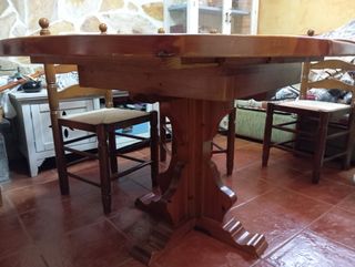 Mesa pino extensible + 5 sillas