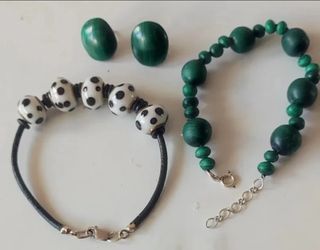 Pulseras y pendientes malaquita