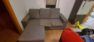 Sofá 3 plazas chaise longue gris