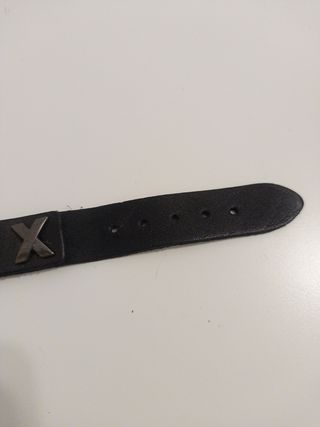 Pulsera cuero negra con águila