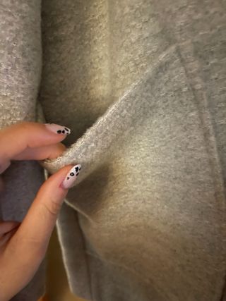 Abrigo paño gris KIABI con capucha