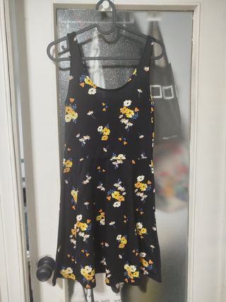 Vestido flores - negro y amarillo