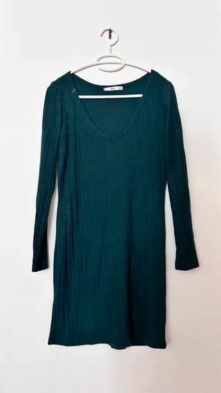 Vestido jersey verde - Talla M