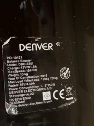 Hoverboard Denver DBO-6501 Negro