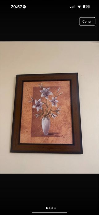 Cuadros flores - marrón