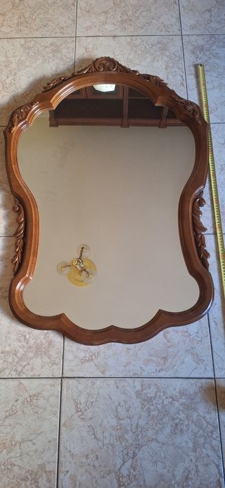 Espejo madera tallado marrón
