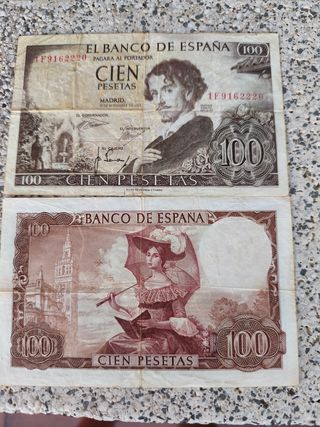 2 Billetes 100 Pesetas España