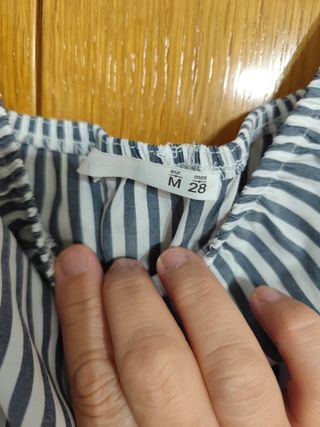 Mono rayas azul blanco sin tirantes