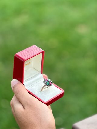 Anillo vintage en plata 925 con piedras multicolor