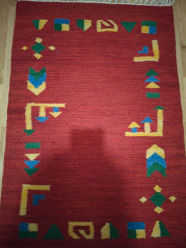 Alfombra étnica roja - Lana